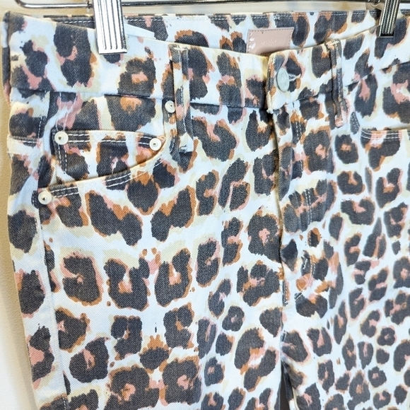 Mother Leopard "Looker" High Waist Cropped Skinny Jeans Size 26 - Picture 5 of 6